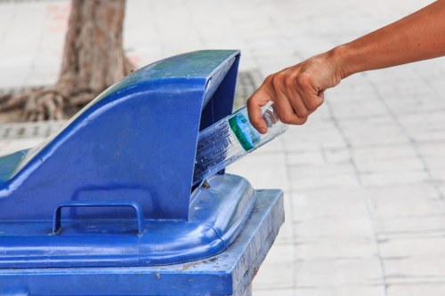 Waste removal trucks operating in Shadwell