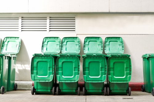 Recycling bins in Shadwell community center